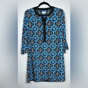 Crown & Ivy Black and Blue Patterned Dress. Size 12.